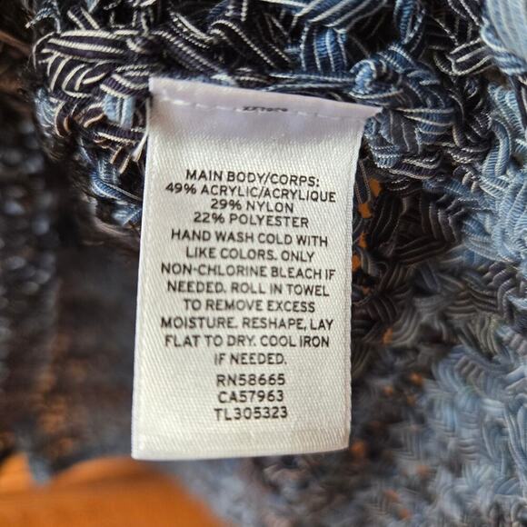 Leith Womens Open Knit Fuzzy Striped Crochet Sweater S Fairy Grunge Indie Boho - Picture 8 of 11